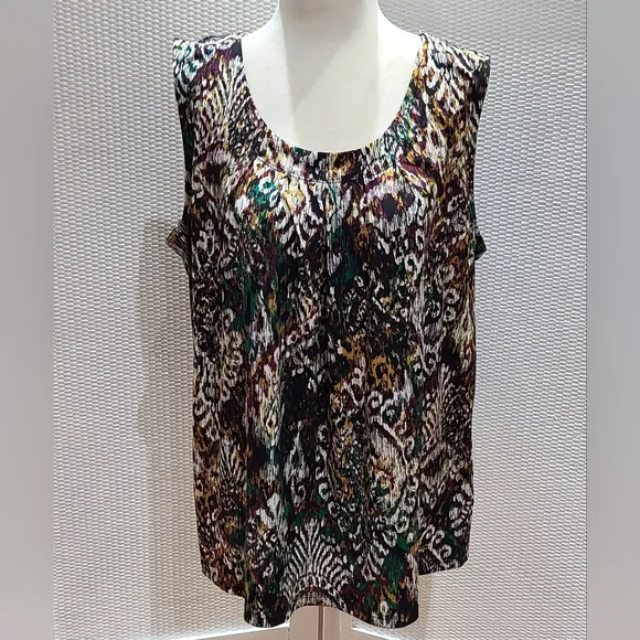 Jones Studio Size 1X Multicolor Sleeveless Women's Top - Picture 1 of 2